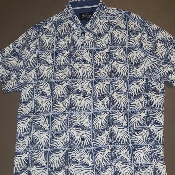 Nat Nast, blue Hawaiian button-down, men’s collared shirt, silk blend size XL - Picture 2 of 6
